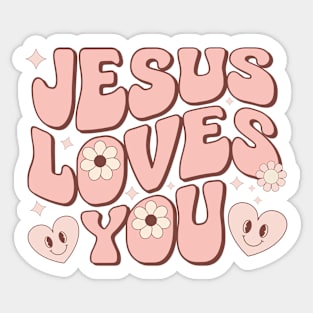 Jesus Loves You - Retro Christian Sticker